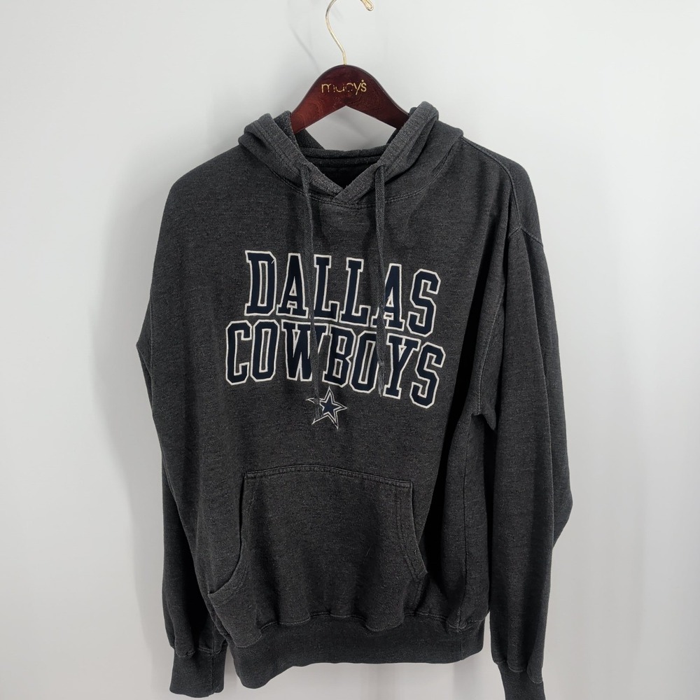 Dallas Cowboys Football NFL Authentic Spellout Hoodie Charcoal Gray Size XL‎